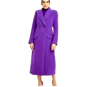 Sergio Hudson Target Double Breasted Purple Long Coat